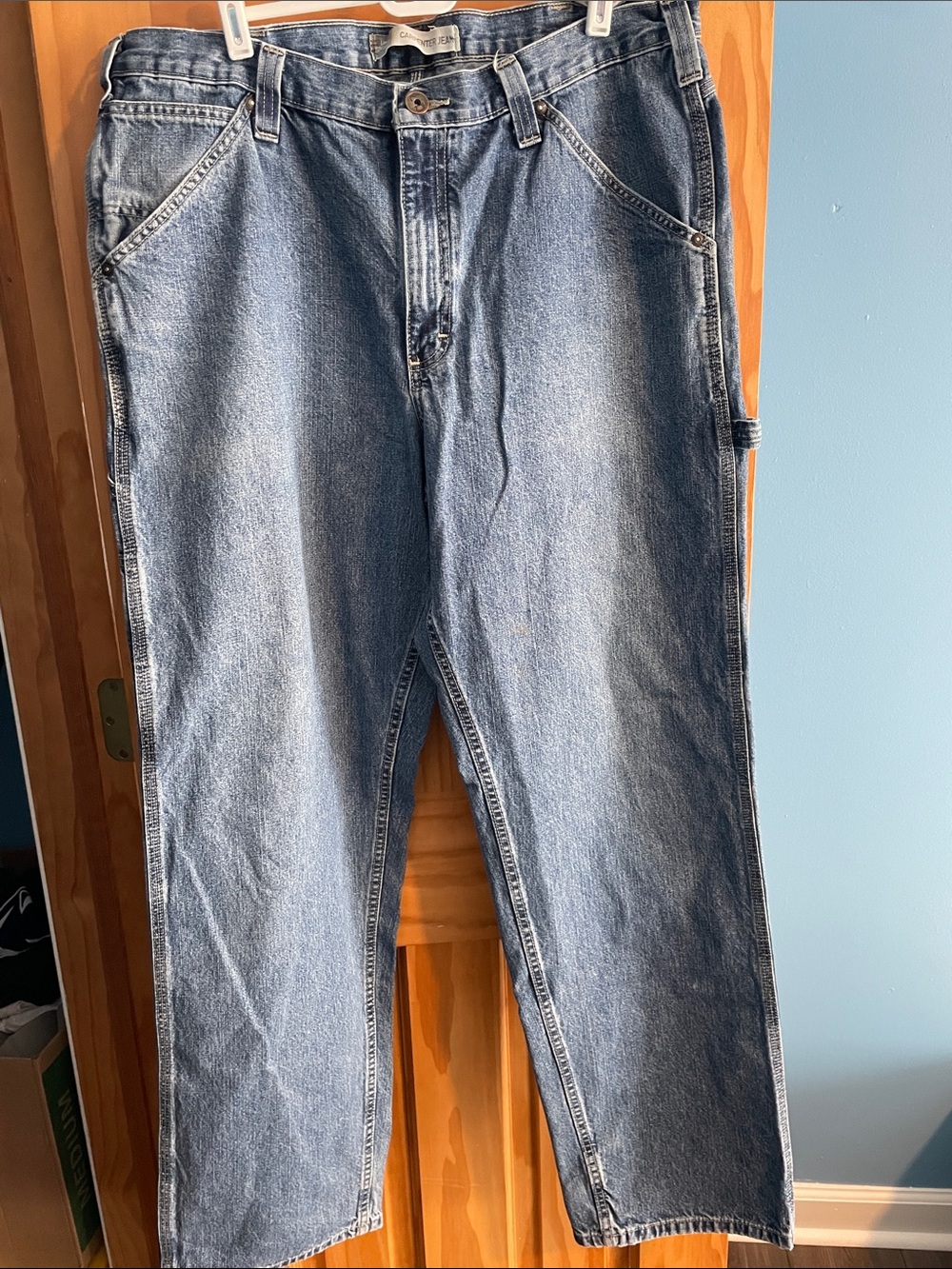 Lee Relaxed Fit Men's Light Blue Denim Carpenter Jeans